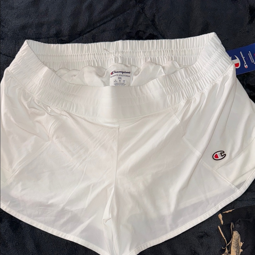Champion White Athletic Shorts Lightweight Design